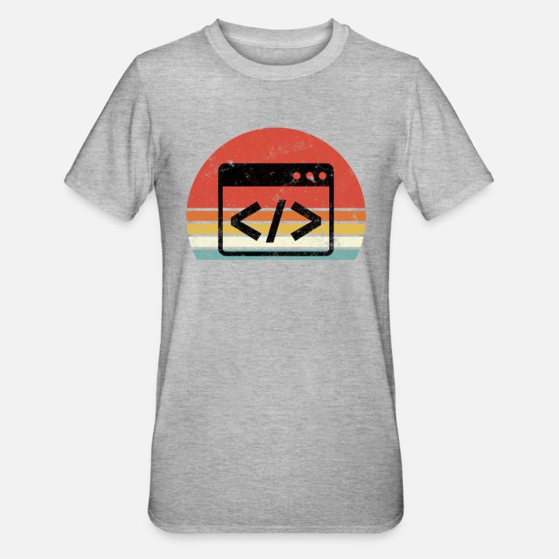 I Hate Programming Programmierer Coding - Unisex Polycotton T-Shirt - Grau meliert