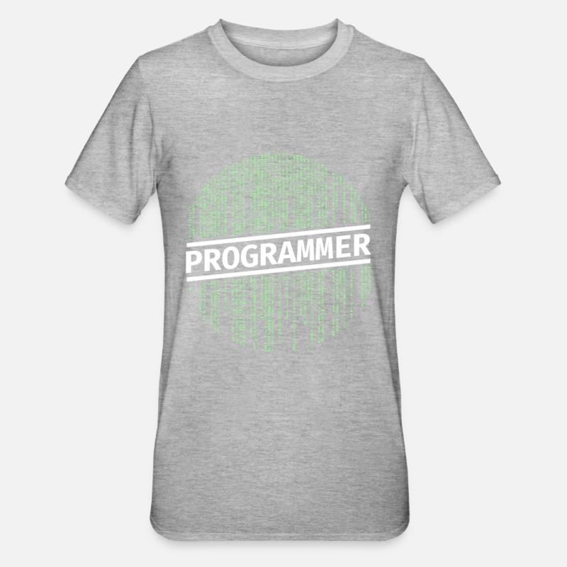 Programmer Programmierer Coding - Unisex Polycotton T-Shirt - Grau meliert
