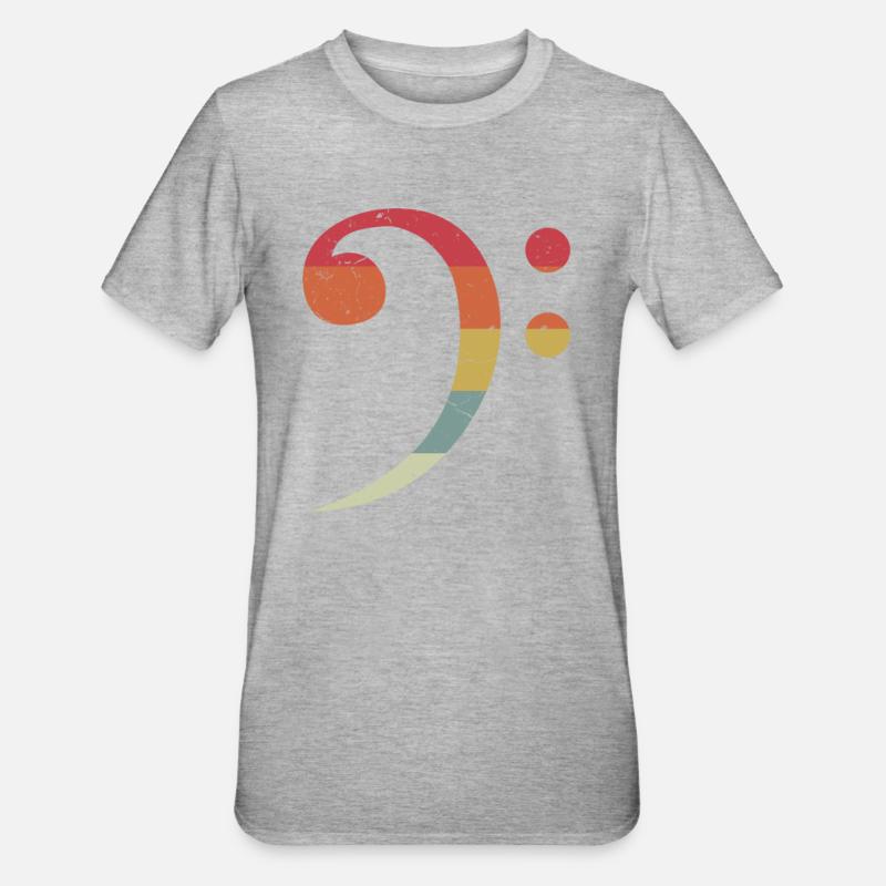 Vintage Bas Key Bas Bas Bas Ist Band - Unisex polycotton T-shirt - grå meleret