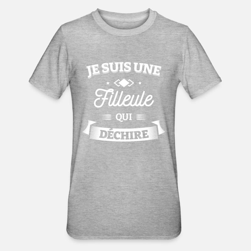 FILLEULE QUI DÉCHIRE - T-shirt polycoton Unisexe - gris chiné