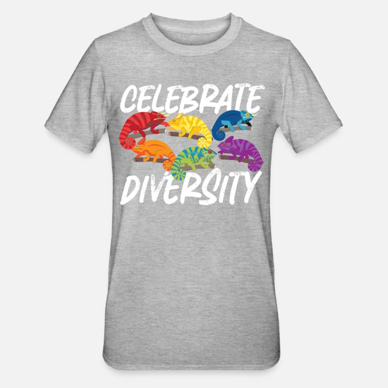 Chameleon Celebrate Diversity - T-shirt polycoton Unisexe - gris chiné