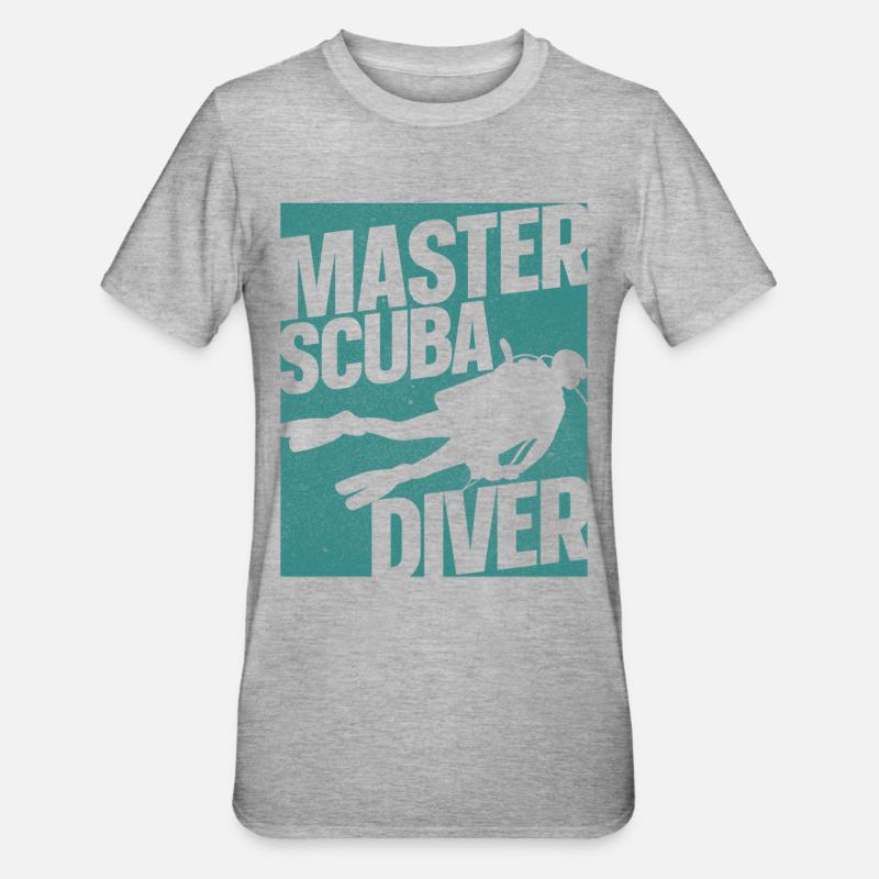 Diving Master Scuba Diver Down - T-shirt polycoton Unisexe - gris chiné