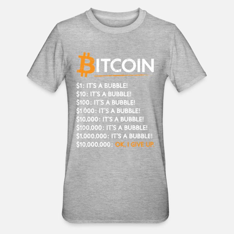 Bitcoin Crypto Bubble Bitcoin It'S - Unisex Polycotton T-Shirt - Grau meliert