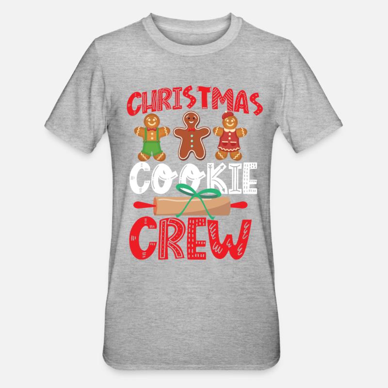 Bake Baking Christmas Cookie - Unisex Polycotton T-Shirt - heather grey