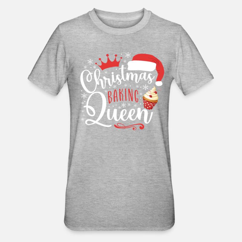 Bake Baking Christmas Cupcake - Unisex Polycotton T-Shirt - heather grey