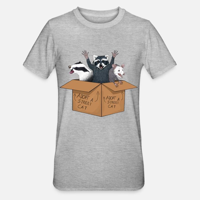 adopte un chat errant - T-shirt polycoton Unisexe - gris chiné