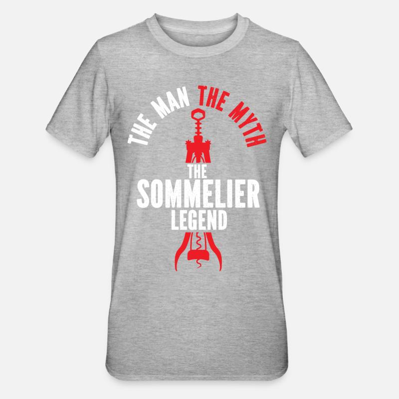Dégustation de vin de sommelier - T-shirt polycoton Unisexe - gris chiné