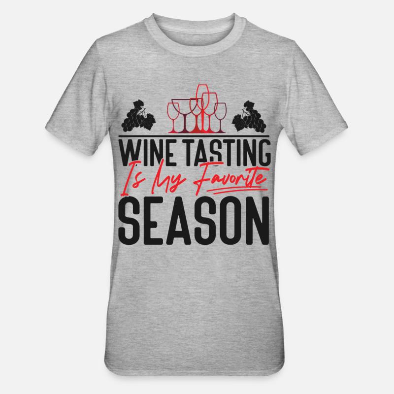 Dégustation de vin de sommelier - T-shirt polycoton Unisexe - gris chiné