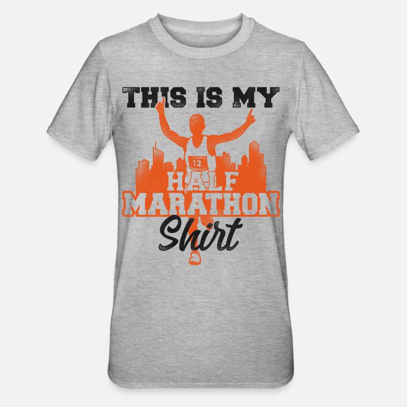 Running Runner Half Marathon - Unisex Polycotton T-Shirt - heather grey