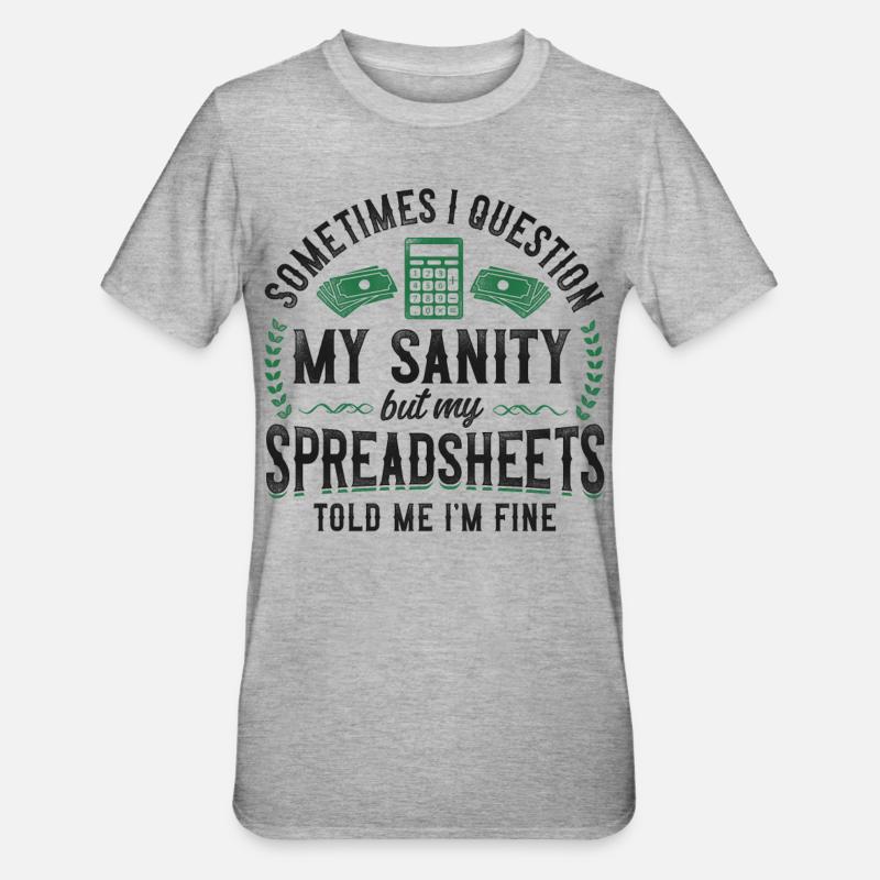 Comptable Comptable Comptable Comptabilité - T-shirt polycoton Unisexe - gris chiné