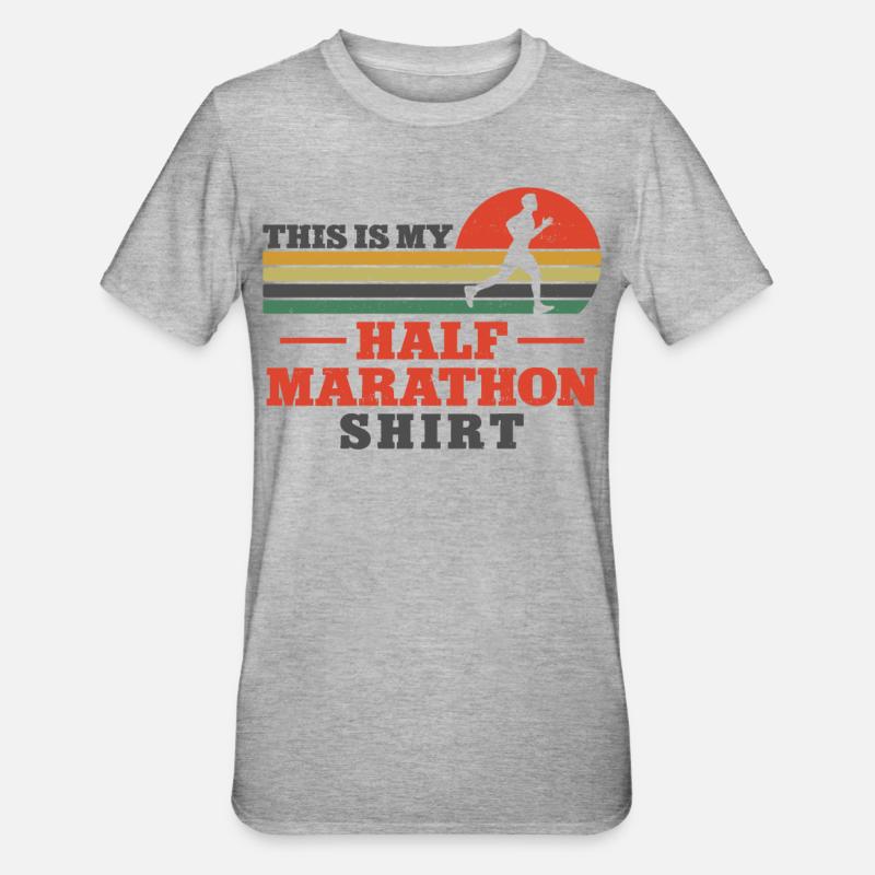 Running Runner Half Marathon - Unisex Polycotton T-Shirt - Grau meliert