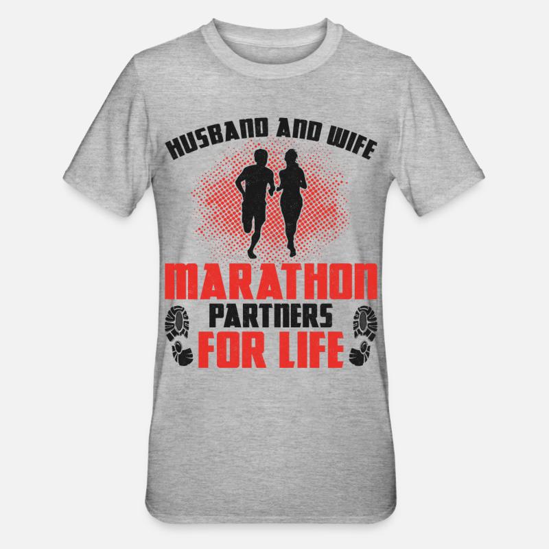 Running Runner Half Marathon - Unisex Polycotton T-Shirt - Grau meliert