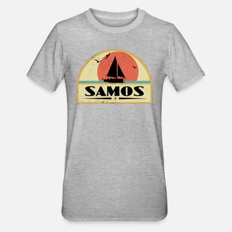 Samos - Unisex Polycotton T-Shirt - Grau meliert