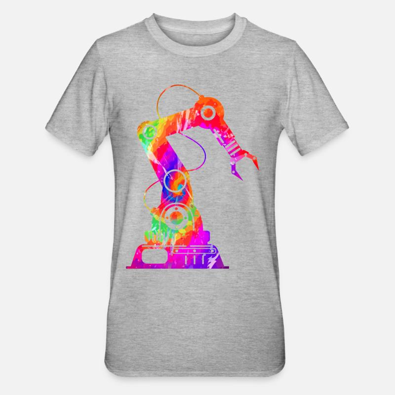 Robot Robotics Engineer Tie Dye - Unisex Polycotton T-Shirt - heather grey