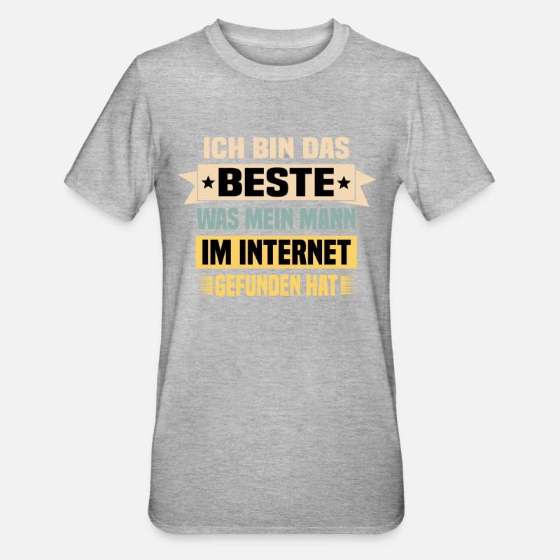 Spruch Ehe Mann - Unisex Polycotton T-Shirt - Grau meliert
