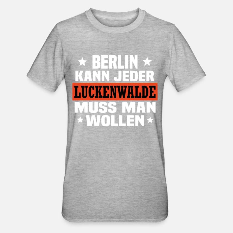 Luckenwalde - Unisex Polycotton T-Shirt - Grau meliert