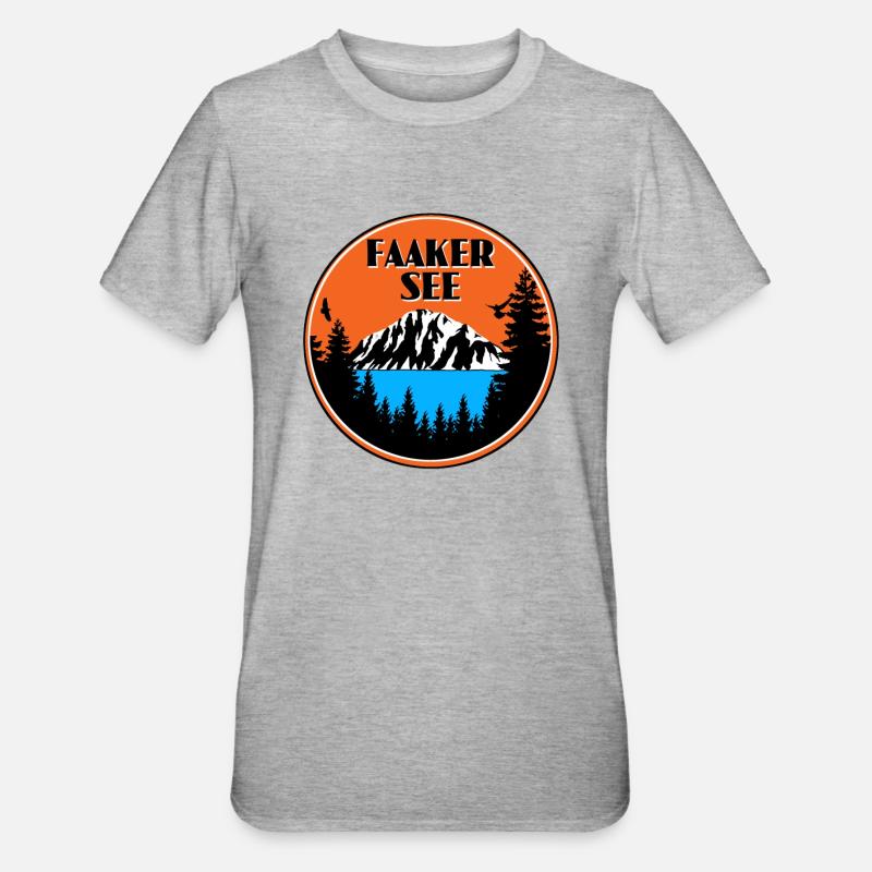Faaker See - Unisex Polycotton T-Shirt - Grau meliert