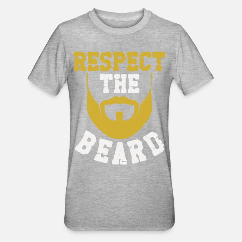 Beard Lover Bearded Man Respect - Unisex Polycotton T-Shirt - Grau meliert