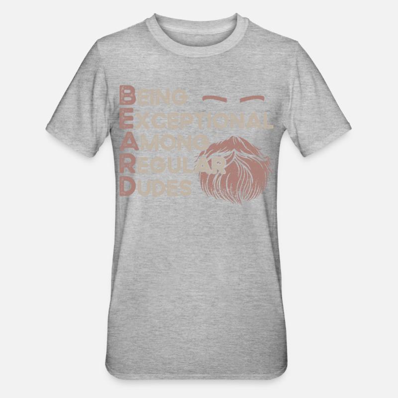 Beard Lover Bearded Man Ginger - Unisex Polycotton T-Shirt - Grau meliert