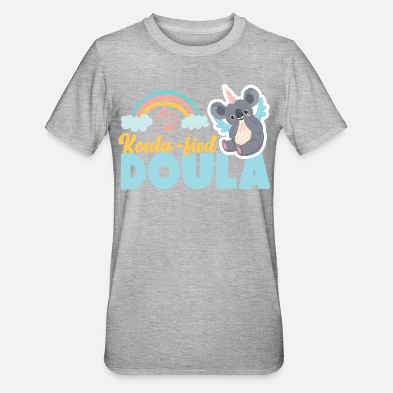Doula Birth Worker Koala - Unisex Polycotton T-Shirt - Grau meliert