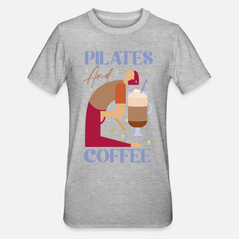 Instructeur de Pilates Professeur Café - T-shirt polycoton Unisexe - gris chiné