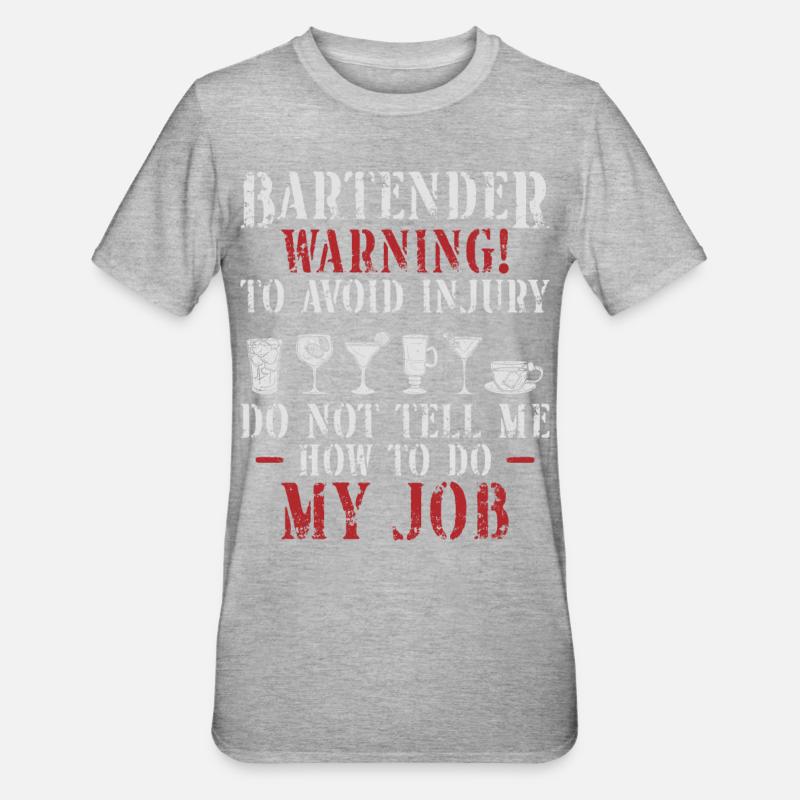 Bartender Mixologist Bartender - Unisex Polycotton T-Shirt - Grau meliert