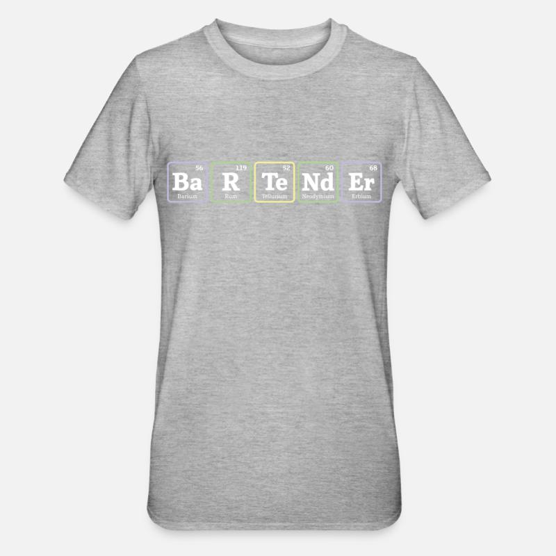 Bartender Mixologist Elements - Unisex Polycotton T-Shirt - heather grey