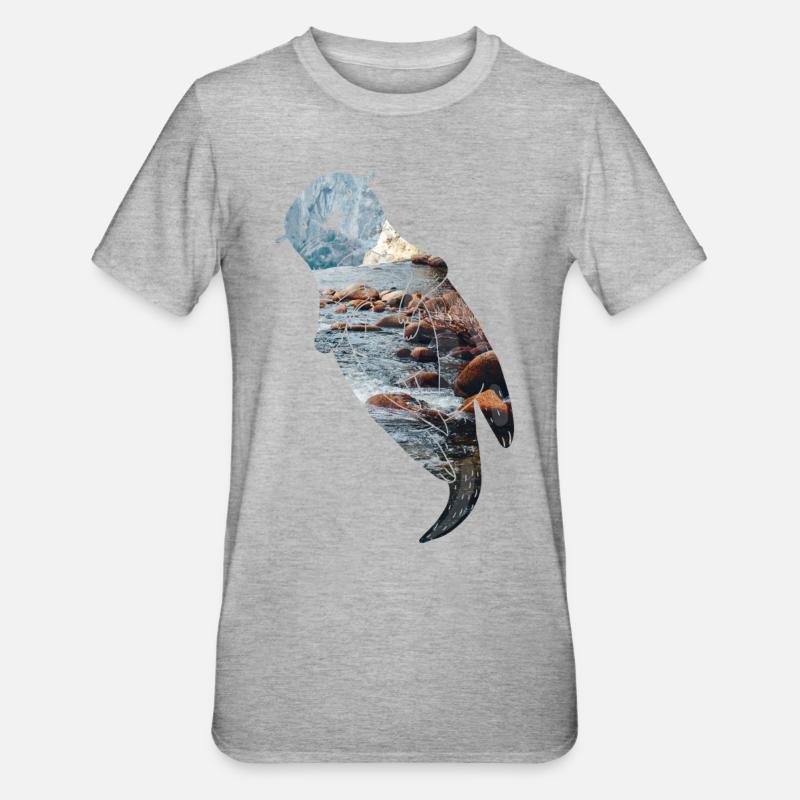 Rivière Otter - T-shirt polycoton Unisexe - gris chiné