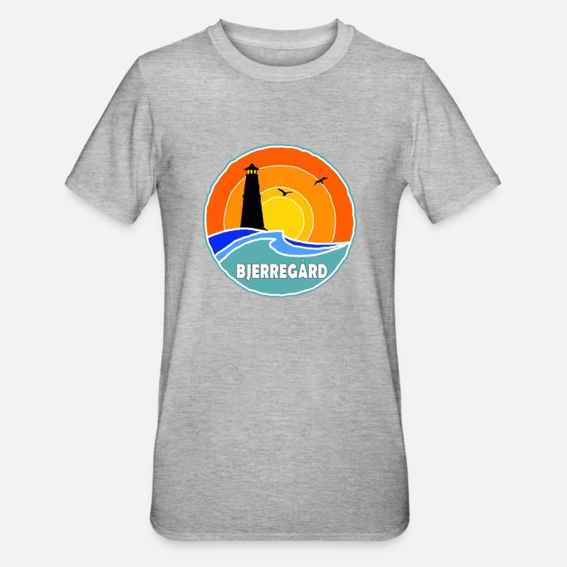 Phare de Bjerregard, Danemark - T-shirt polycoton Unisexe - gris chiné