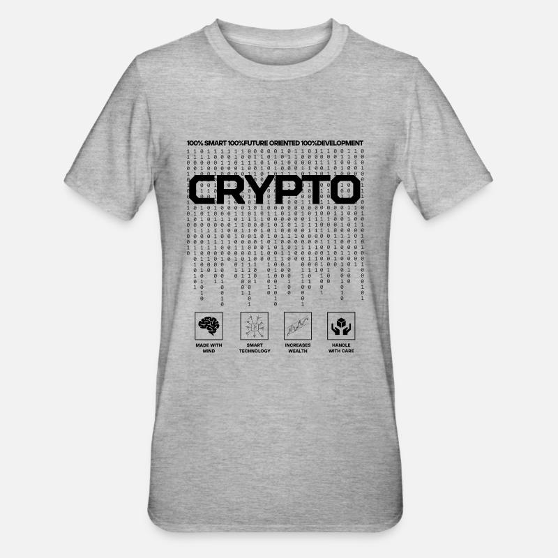 Conception de crypto-monnaies - T-shirt polycoton Unisexe - gris chiné