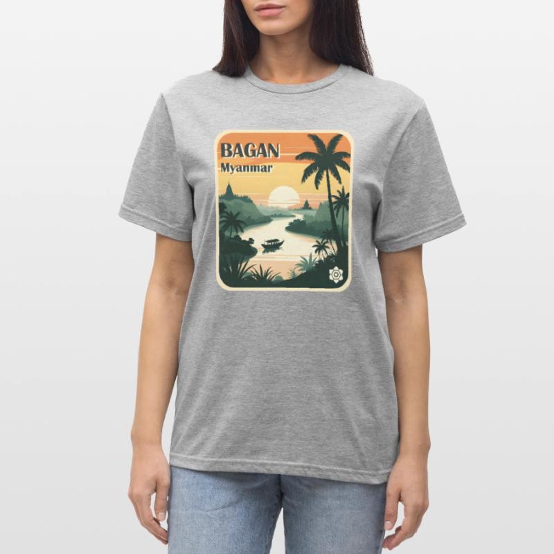 Bagan, Myanmar T-shirt polycoton Unisexe