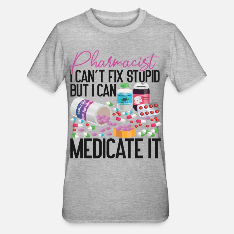 Pharmacy Tech Technician - Unisex Polycotton T-Shirt - Grau meliert