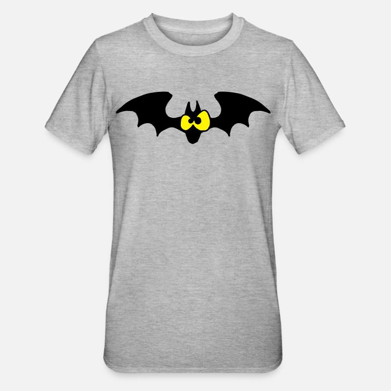 Fledermaus - Unisex Polycotton T-Shirt - Grau meliert