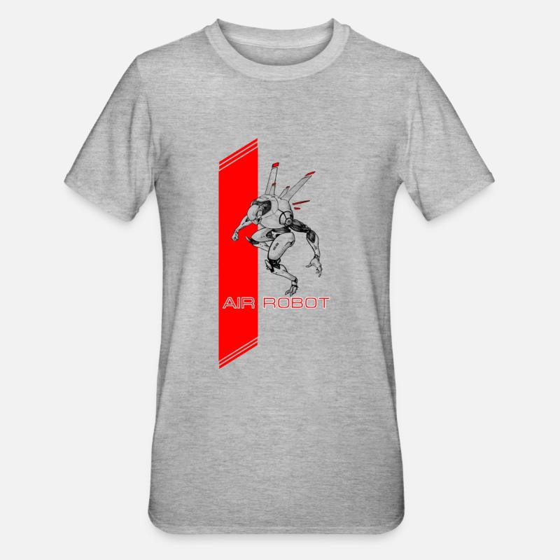 Luft Roboter - Unisex Polycotton T-Shirt - Grau meliert