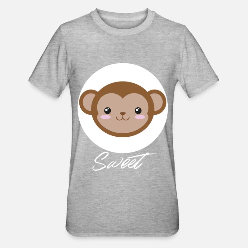 monkey - Unisex Polycotton T-Shirt - heather grey