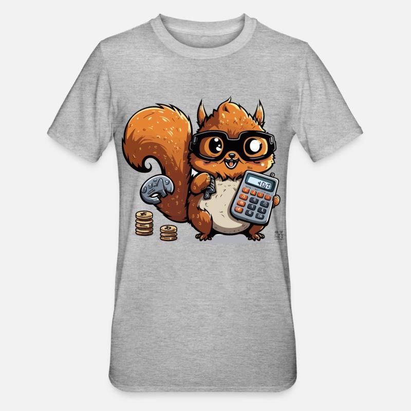 Eichhörnchen-Kulator - Unisex Polycotton T-Shirt - Grau meliert