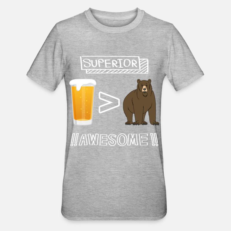 Erstklassiges Bier bei uns - Unisex Polycotton T-Shirt - Grau meliert