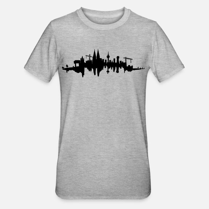 Kölner Skyline - Unisex Polycotton T-Shirt - Grau meliert