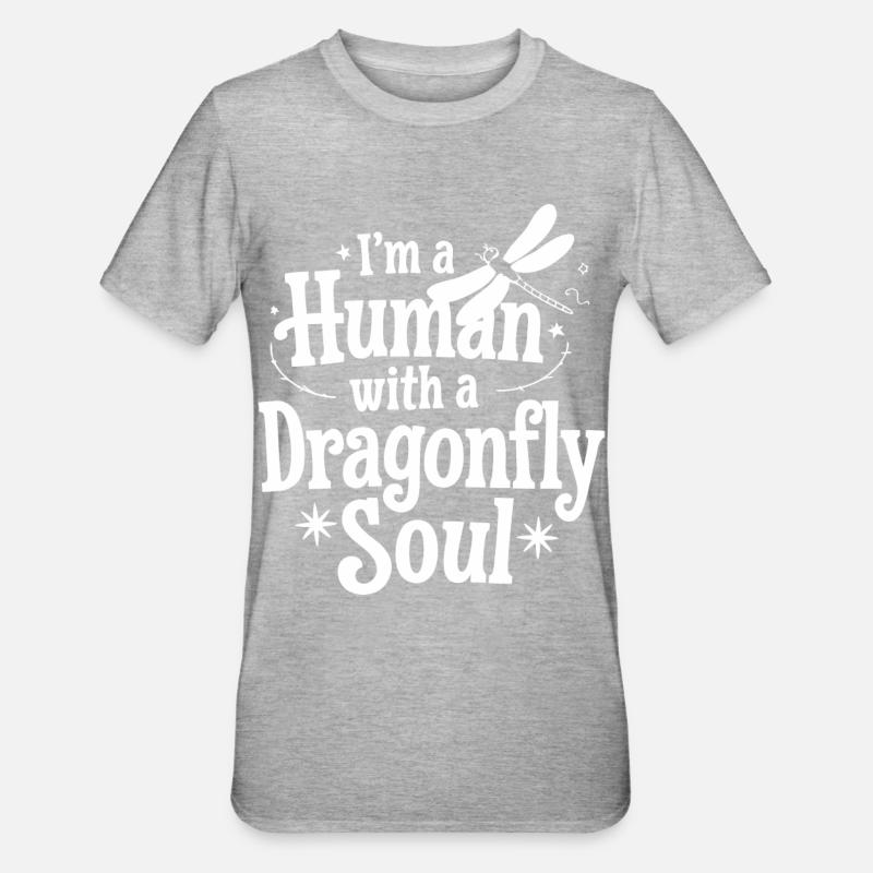 Libellule Libellules Insectes Nature - T-shirt polycoton Unisexe - gris chiné