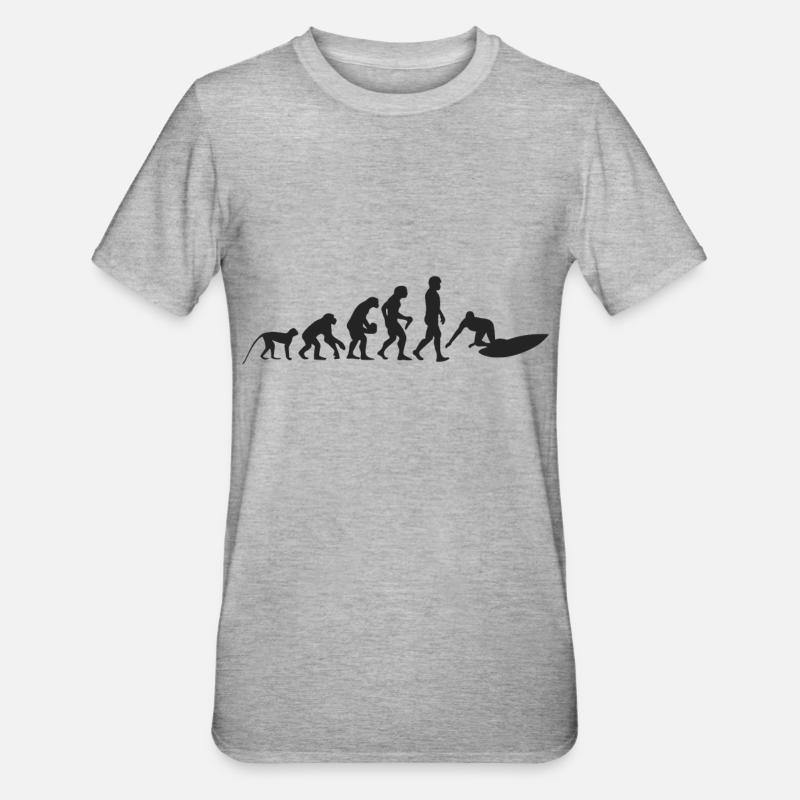 Evolution de surf - T-shirt polycoton Unisexe - gris chiné