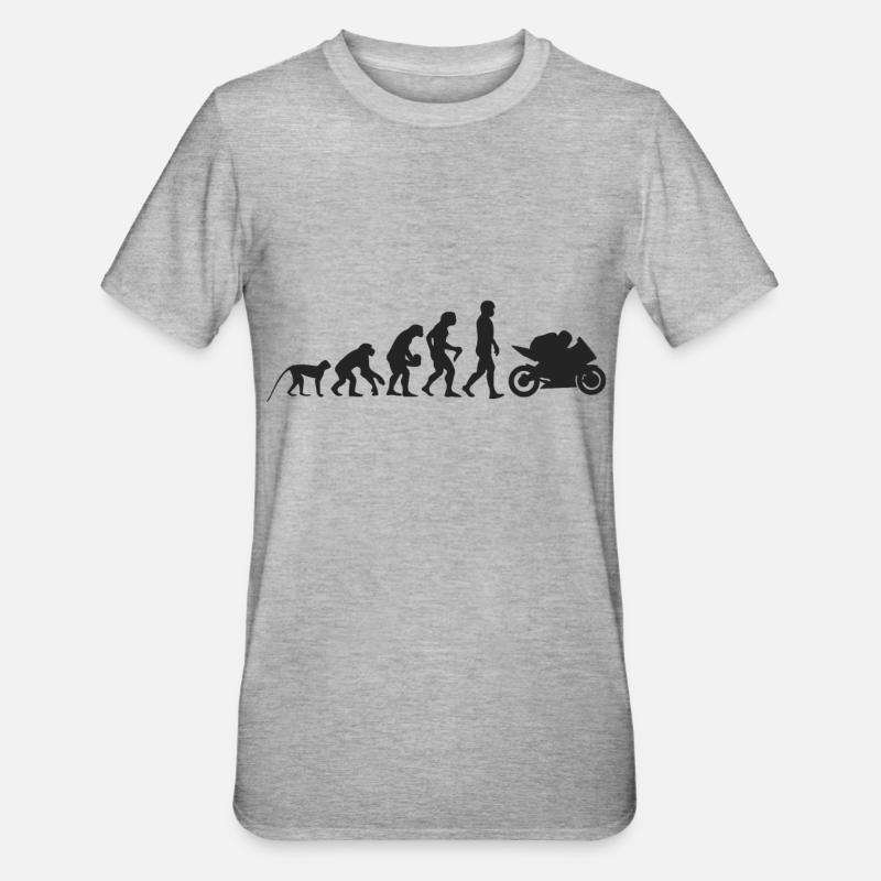 Evolution motorcycle - Unisex Polycotton T-Shirt - heather grey