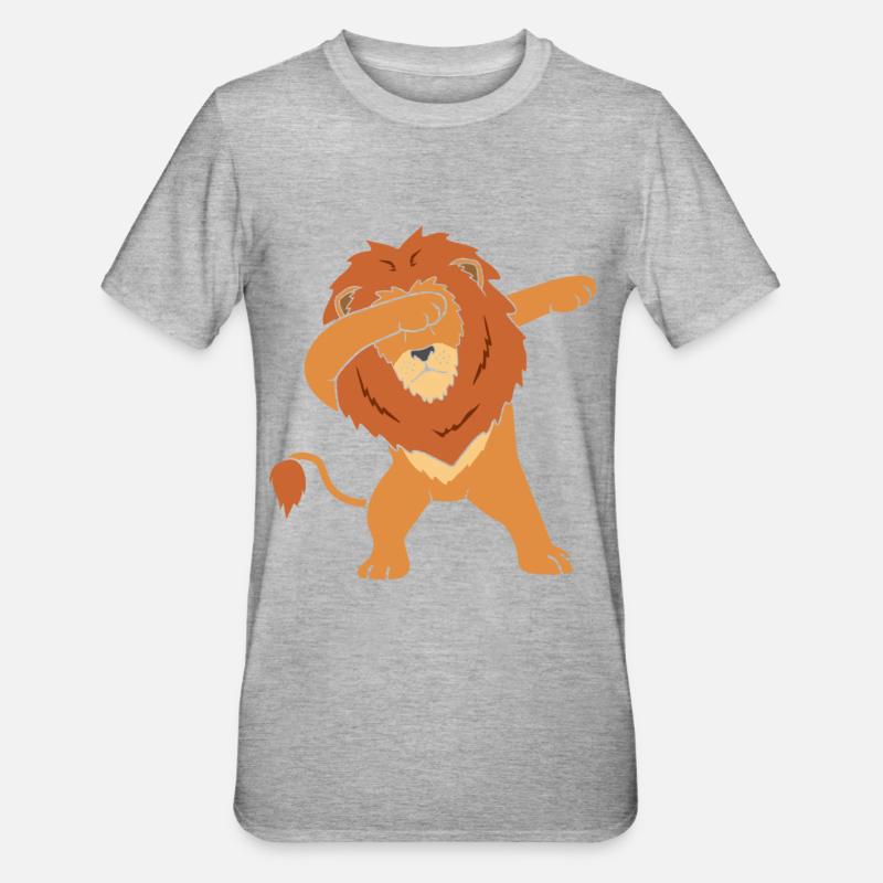 Lion Dab - T-shirt polycoton Unisexe - gris chiné