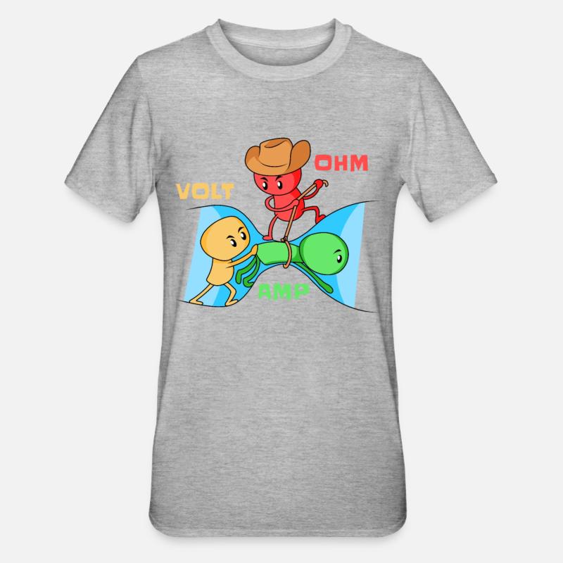 Volt Ohm Amp - Physik - Unisex Polycotton T-Shirt - Grau meliert