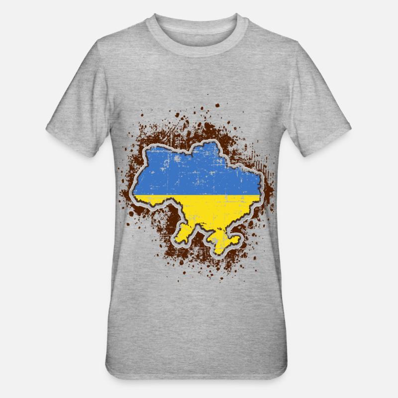 Ukraine - T-shirt polycoton Unisexe - gris chiné