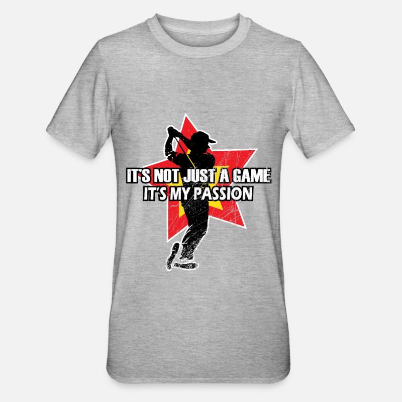 Golf - Golfen - Golfer - Unisex Polycotton T-Shirt - Grau meliert