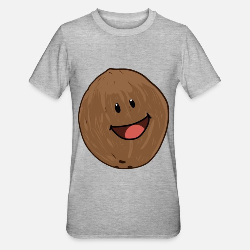 Coconut Coconut Nuts Nut Coconuts - Unisex Polycotton T-Shirt - heather grey