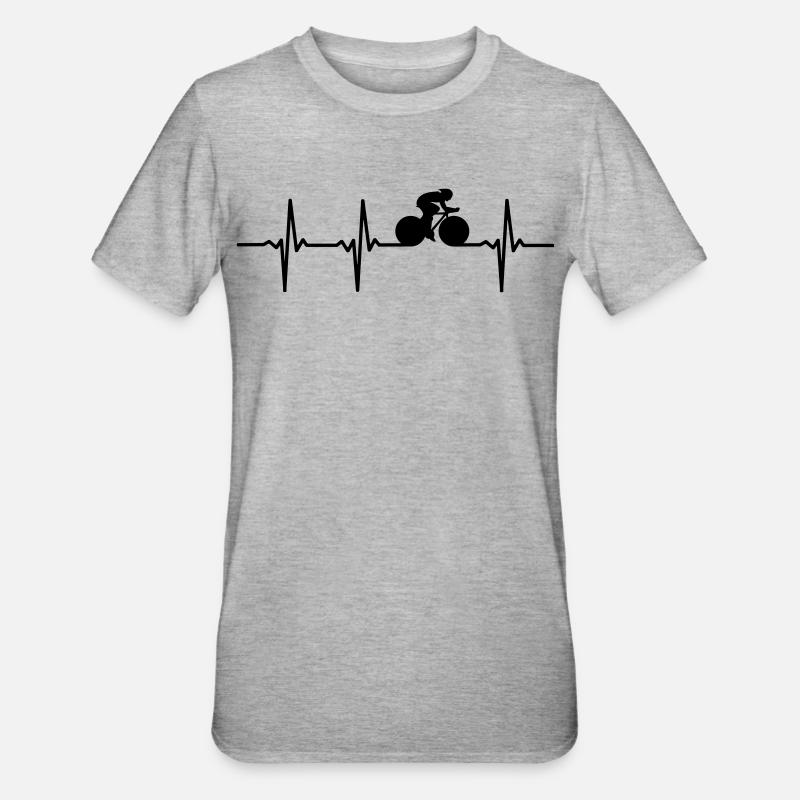 Rennrad Puls - Unisex Polycotton T-Shirt - Grau meliert