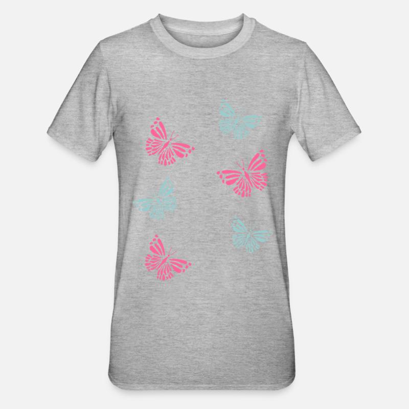 Papillons papillons - T-shirt polycoton Unisexe - gris chiné