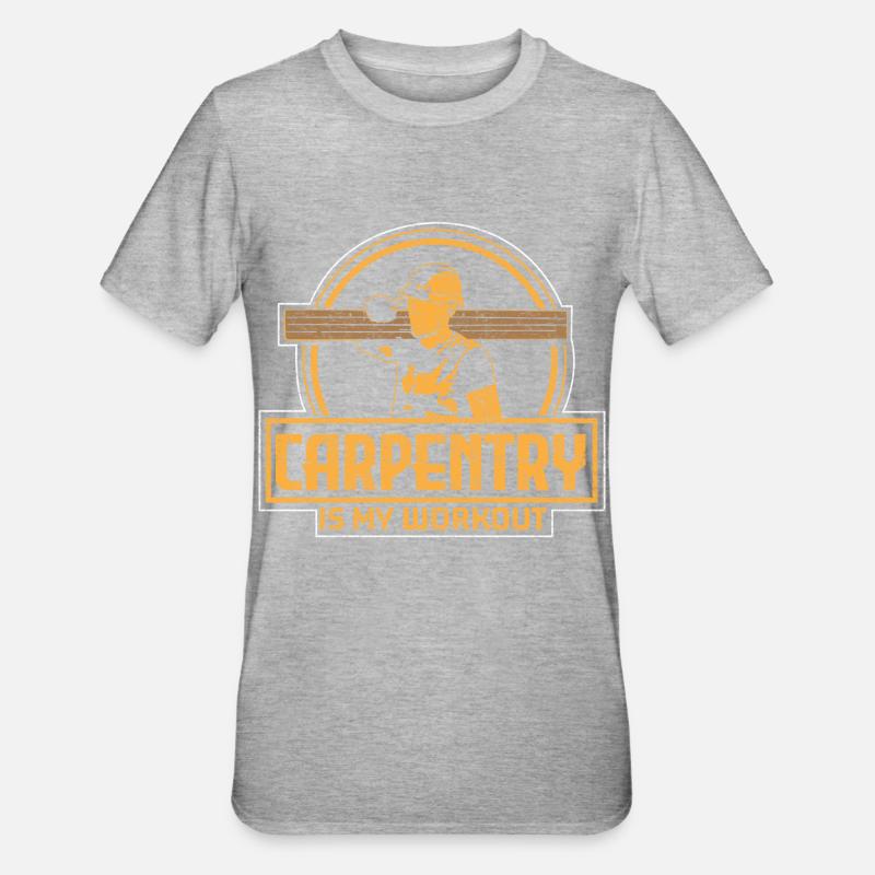 Cadeau de scie de menuisier charpentier - T-shirt polycoton Unisexe - gris chiné