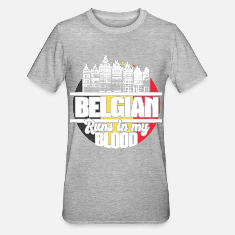 Belgium pride gift - Unisex Polycotton T-Shirt - heather grey